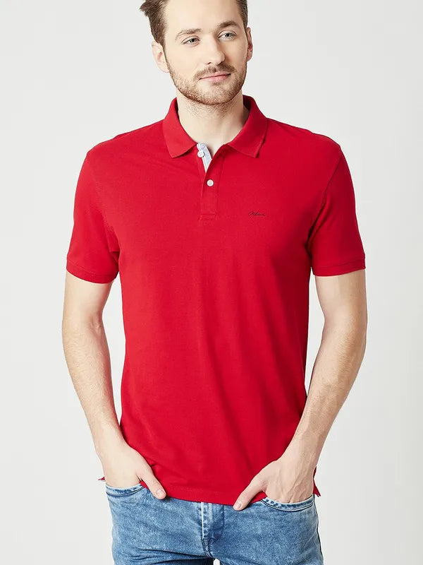 Red Solid Polo T-Shirt Cheap