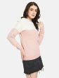 Mettle Women Pink  White Colourblocked Pullover For Sale