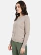 Mettle Women Beige Cable Knit Pullover on Sale