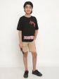 Octave Boys Typography Printed Drop Shoulder Cotton T-Shirt on Sale