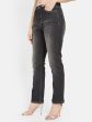 Mettle Women Charcoal Mildly Distressed Light Fade Stretchable Jeans For Cheap