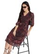 Mettle Printed V-Neck Fit  Flare Dress Online Hot Sale