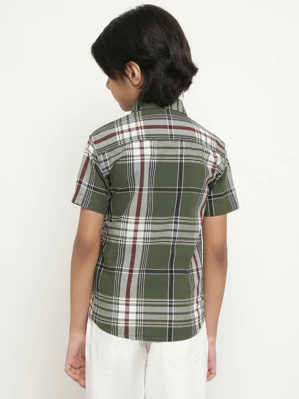 Octave Boys Tartan Checked Cotton Casual Shirt Hot on Sale