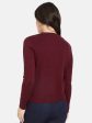 Mettle Women Maroon Cable Knit Pullover Online now