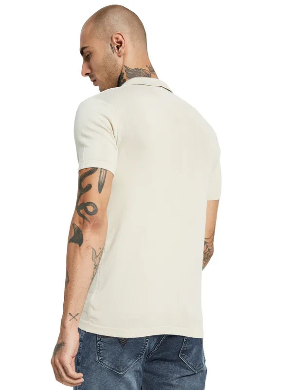 Mettle Polo Collar Regular Sleeves Cotton Regular Fit Casual T-Shirt For Cheap