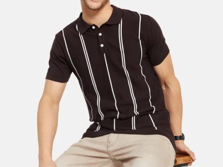 Vertical Stripes Polo T-Shirt Fashion