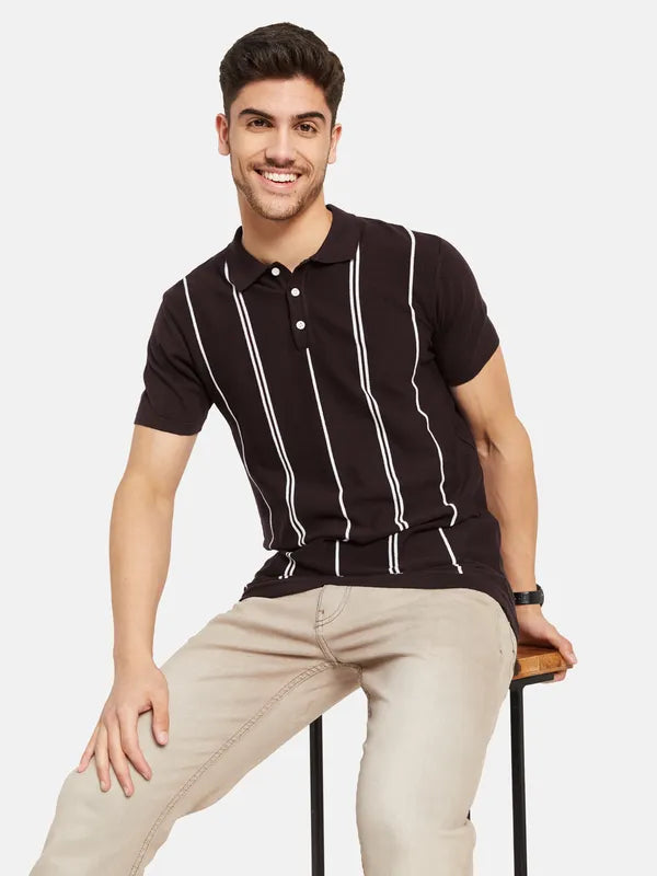 Vertical Stripes Polo T-Shirt Fashion