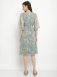 Mettle Floral Printed Flared Sleeve A-Line Dress Online Sale