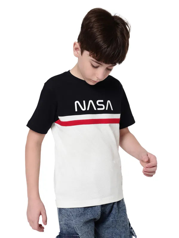 Octave Boys Colourblocked  Nautical Round Neck Cotton T-Shirt Hot on Sale