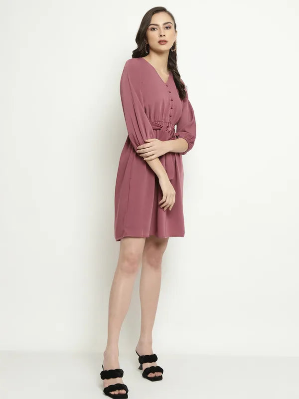 Mettle V-Neck Fit Flare Dress Fashion