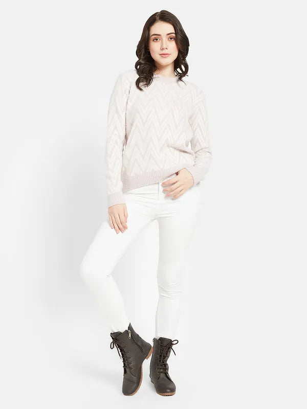 Mettle Women Purple  White Chevron Pullover Online Sale