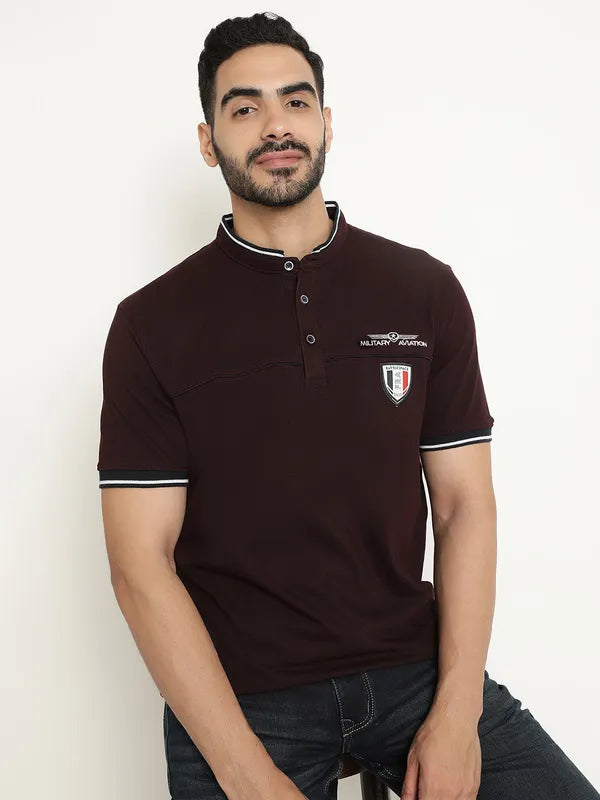 Stand Collar Polo T-Shirt Online now