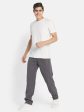 Octave Men Grey Solid Mid-Rise Cotton Joggers Sale