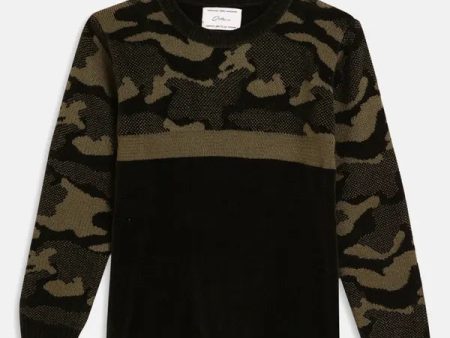 Boys Black Printed Pullover Online