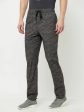 Octave Men Grey Printed Cotton Track Pants Fashion