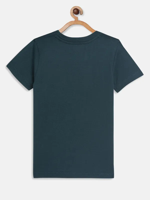 Teal Solid Round Neck Online Hot Sale