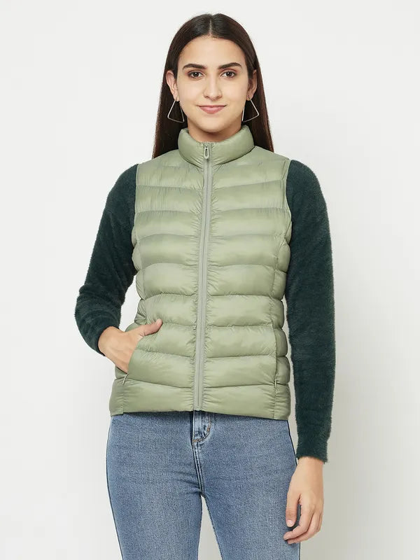 Women Misty Green Front Open Jackets Online Hot Sale