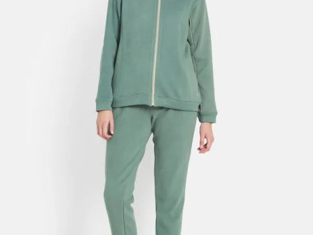 Mettle Women Olive-Green Solid Tracksuits Sale