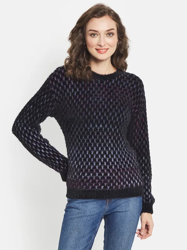 Women Printed Round Neck Pullover Supply