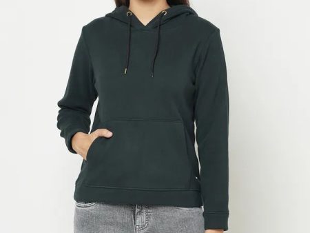 Women Bottle Green Sweatshirts on Sale