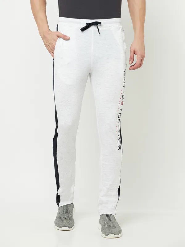 Octave Men White Solid Cotton Track Pants Discount