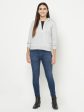 Women Grey Melange Sweatshirts Sale