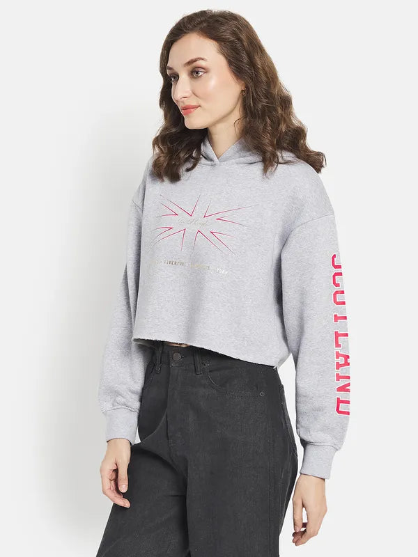 Women Printed Crop Sweatshirt Online Hot Sale