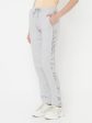 Women Grey Melange Trackpants For Cheap