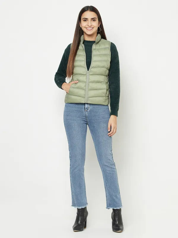 Women Misty Green Front Open Jackets Online Hot Sale