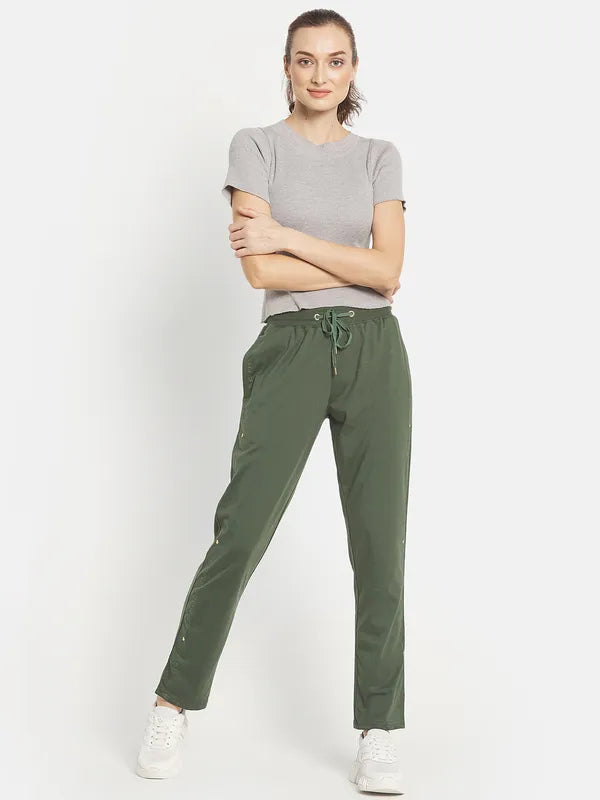 Women Solid Cotton Track Pants For Sale