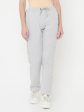 Women Grey Melange Trackpants For Cheap