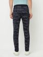 Octave Men Navy Blue Camouflage Printed Cotton Track Pants Hot on Sale