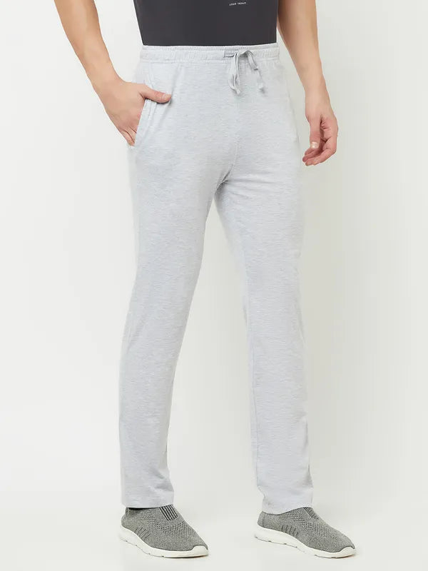 Octave Men Grey-Melange Solid Cotton Track Pant Sale