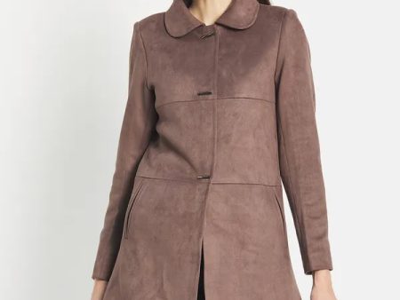 Mettle Women Brown Solid Cotton Coat Cheap