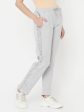 Women Grey Melange Trackpants For Cheap