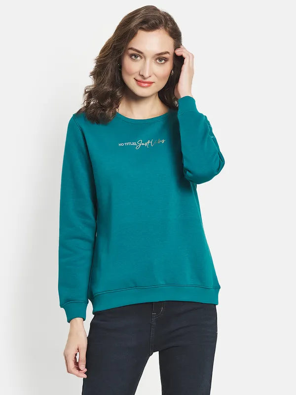 Women Solid Full Sleeve Sweatshirt Fashion