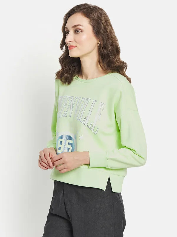 Women Printed Round Neck Sweatshirt on Sale