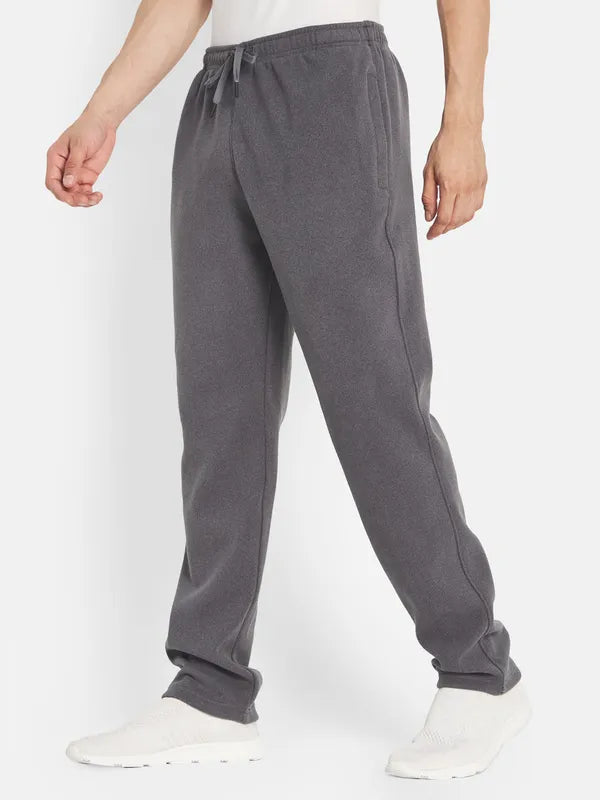 Octave Men Grey Solid Mid-Rise Cotton Joggers Sale