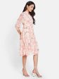 Mettle Floral Printed Mandarin Collar Cotton Fit  Flare Dress Supply