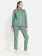 Mettle Women Olive-Green Solid Tracksuits Sale