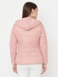 Mettle Women Pink Full Sleeve Puffer Jacket on Sale