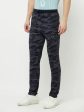 Octave Men Navy Blue Camouflage Printed Cotton Track Pants Hot on Sale