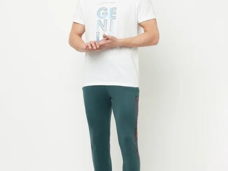 Octave Men Green Solid Cotton Track Pants Online now