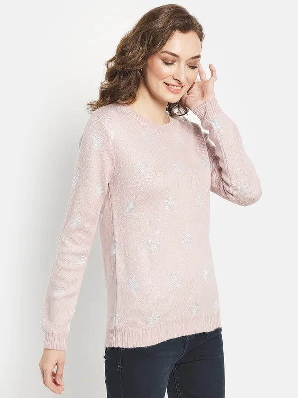 Women Full Sleeve Ribber Hem Pullover Sweater For Cheap