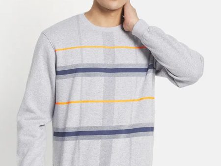 Plus Size Men Grey Checked Sweatshirt For Sale