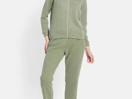 Mettle Women Olive-Green Solid Tracksuits For Sale