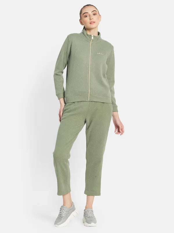 Mettle Women Olive-Green Solid Tracksuits For Sale