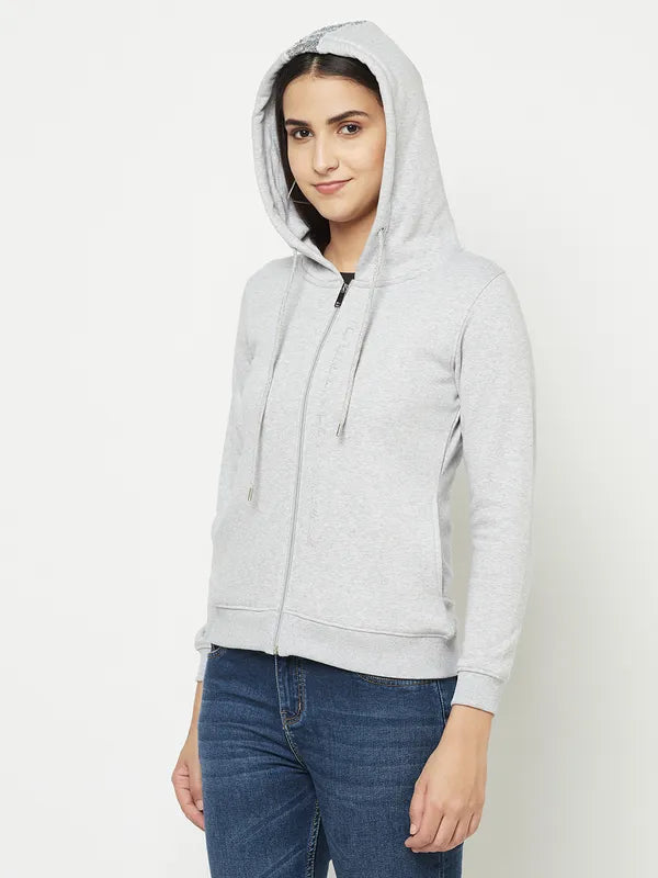 Women Grey Melange Sweatshirts Sale