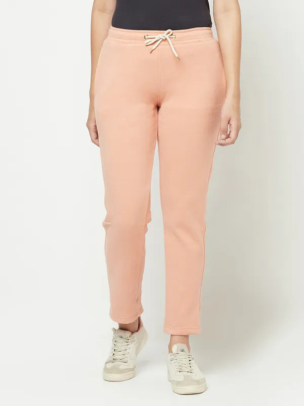 Women Suede Pink Trackpants Online Hot Sale