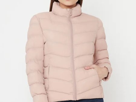 Mettle Women Pink Full Sleeve Puffer Jacket on Sale